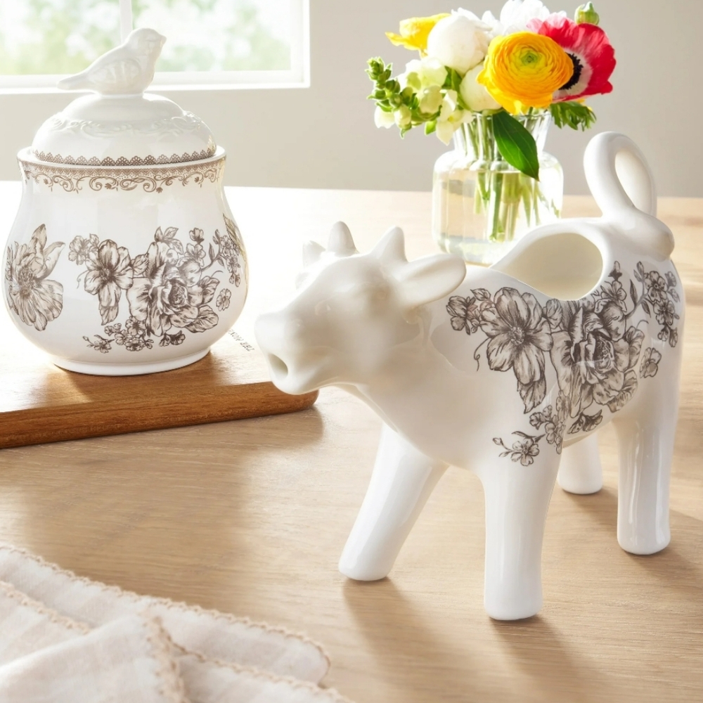 ❤️ 2025 The Pioneer Woman Agatha Brown And White Floral Serveware Set